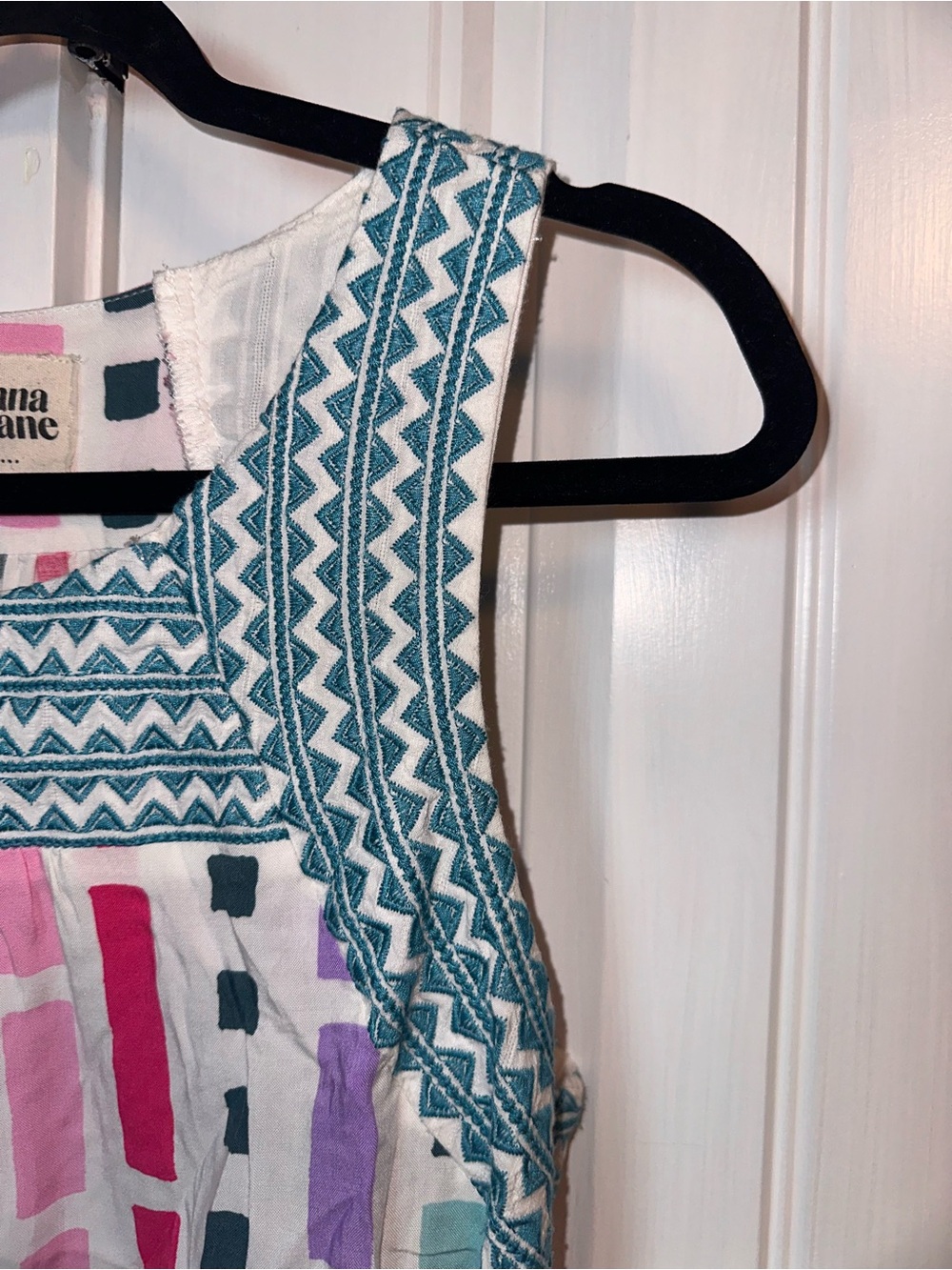 Savanna Jane Embroidered Sleeveless Multicolor Printed Tank Top Size Large - Picture 5 of 10